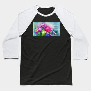 A good fortune matra with watercolor flowers Baseball T-Shirt